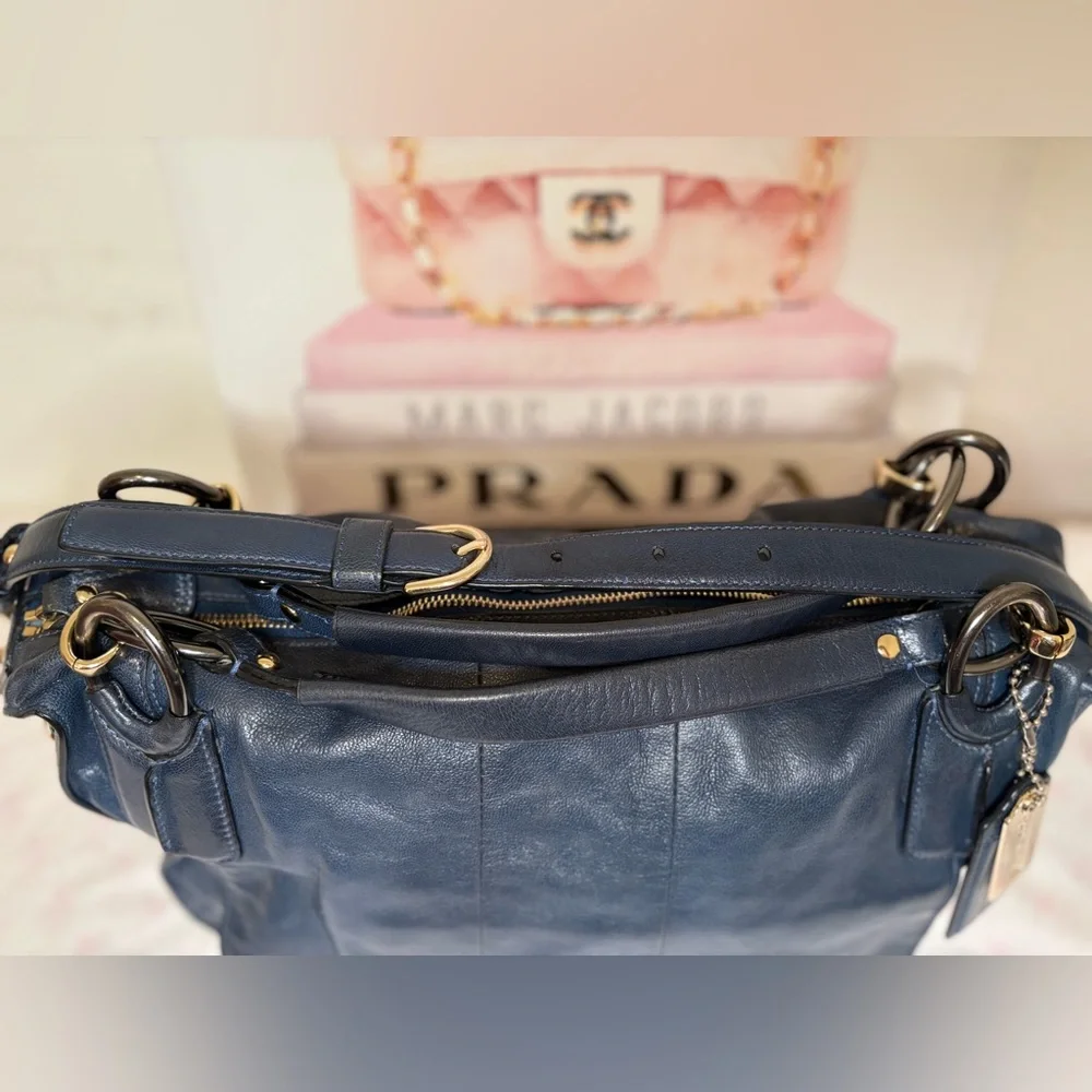 Coach Kristin Elevated limited edition Navy Leather Satchel No. B1193- 16823 - Picture 4 of 14